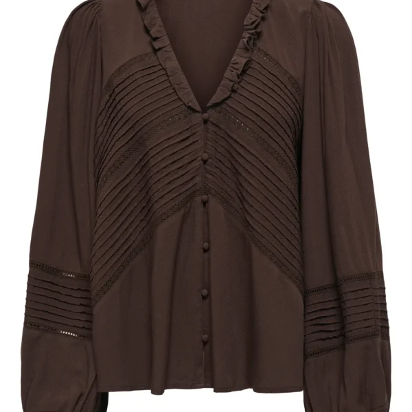 BLUSA EUGINA ONLY MARRÓN
