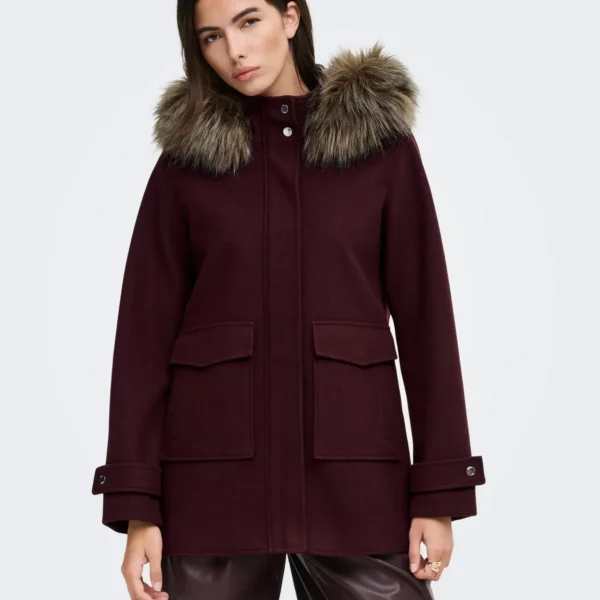 PARKA PAÑO BURDEOS